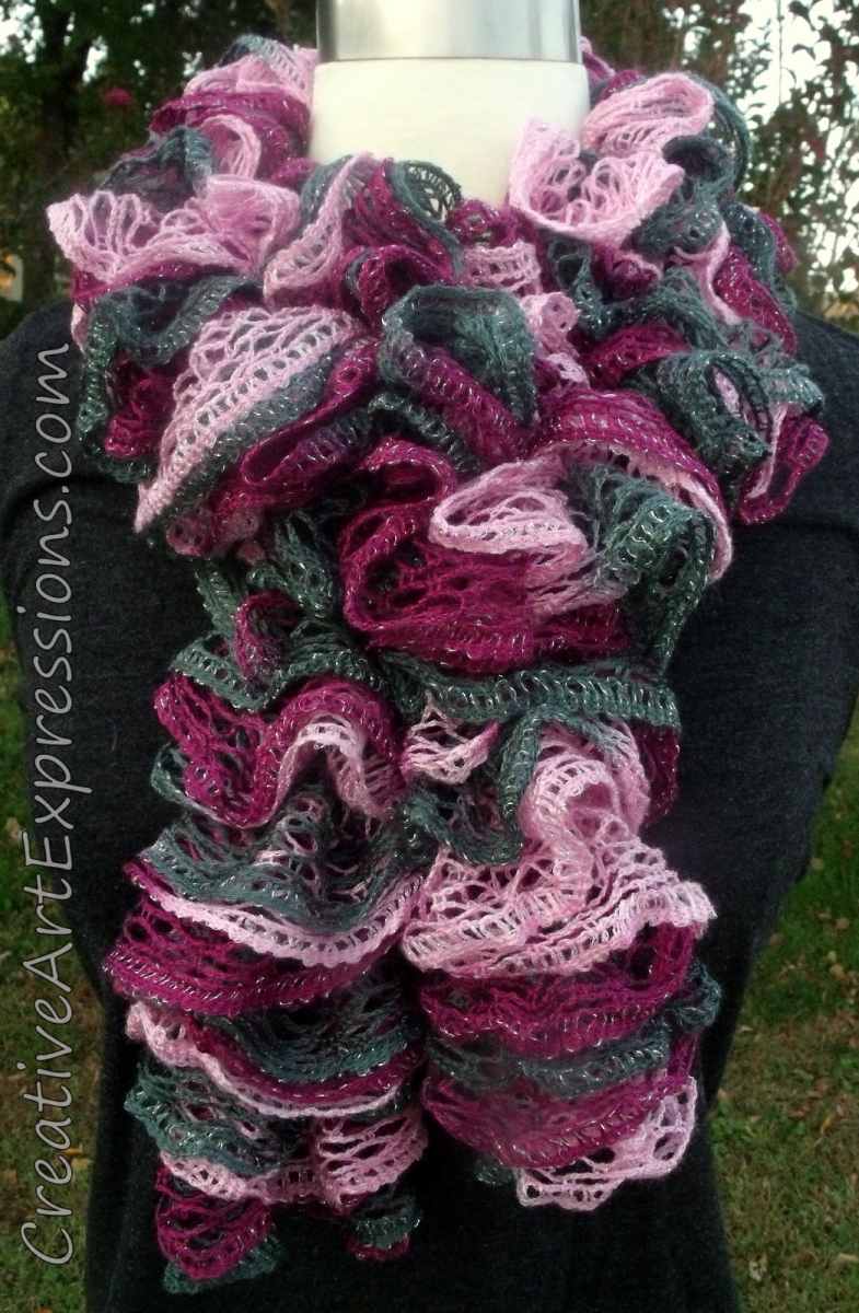 Creative Art Expressions Hand Knitted Ballet Ruffle Scarf